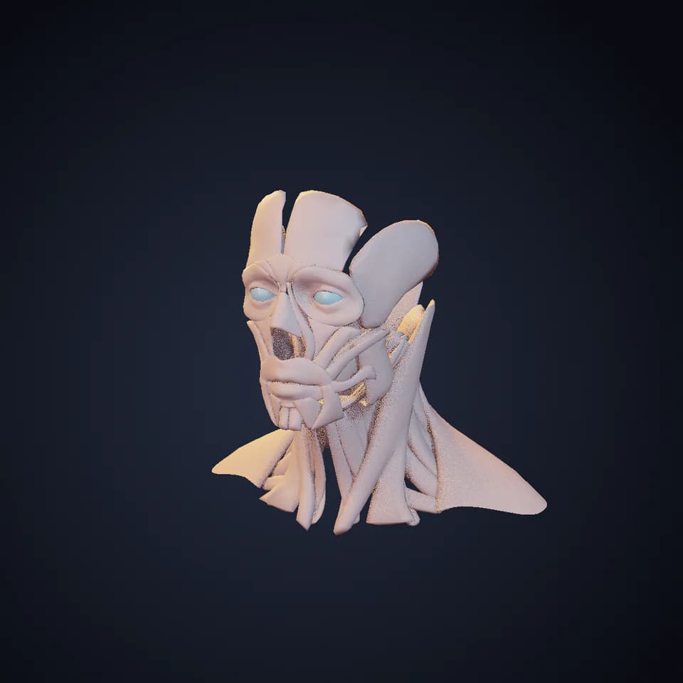 Static render of the licensed anatomical model showing Facial muscles