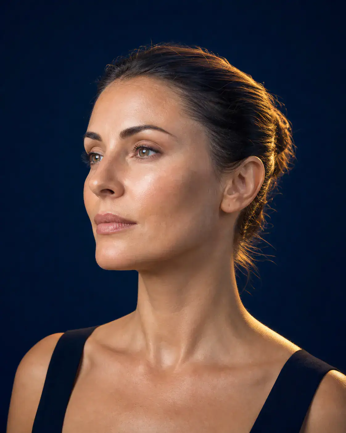 Face + Neck Liposculpture in New York City - Dagan MD Full-color editorial image illustrating liposculpture consultation goals; not an actual patient result