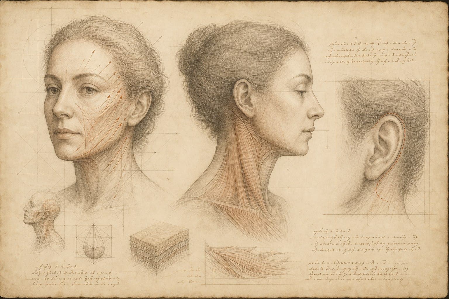 Why surgeons are studying combined surgical and skin-resurfacing plans. Renaissance-style face and neck study representing integrated surgical rejuvenation and skin-quality planning; not an actual patient result
